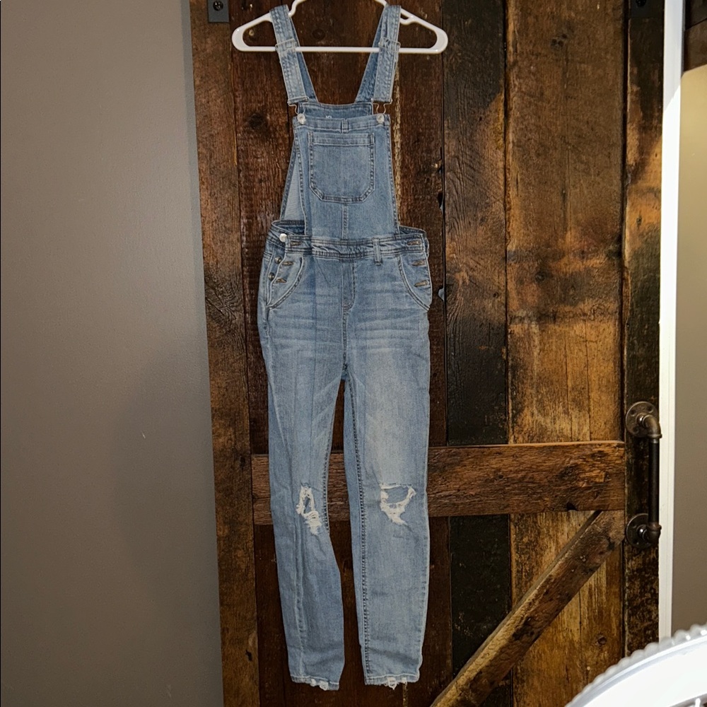 No Boundaries Light Blue Denim Overalls